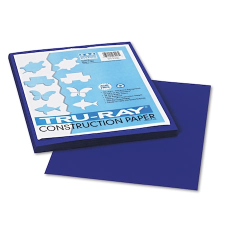 Pacon Tru-Ray Construction Paper, 76 lb Text Weight, 9 x 12, Royal Blue, PK50 103017